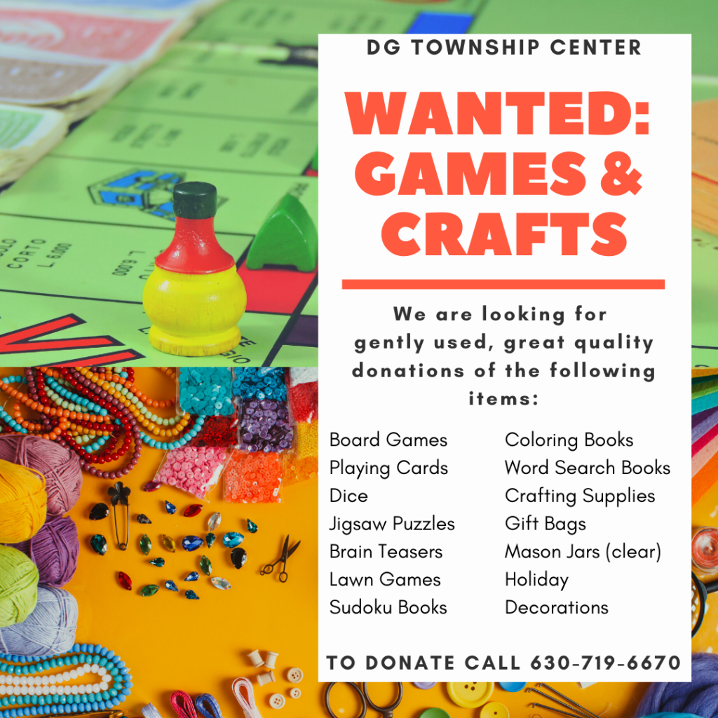 DGT Center Games & Crafts Needed