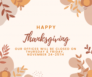 Thanksgiving Offices Closed