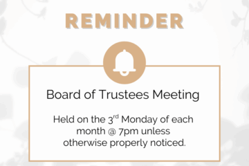 Board of Trustees Meeting Reminder