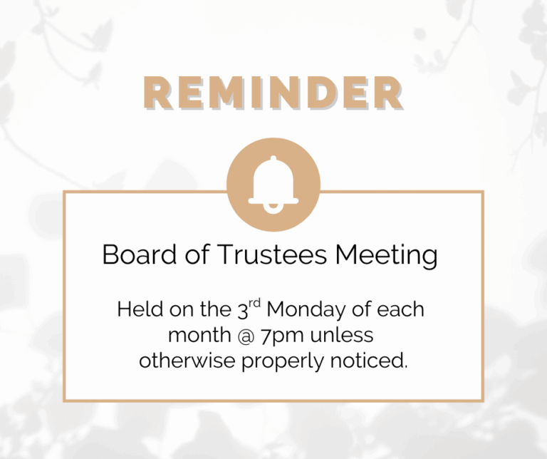 Board of Trustees Meeting Reminder